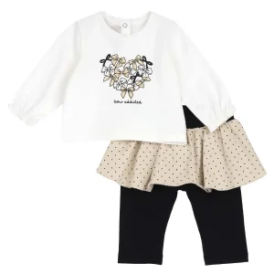 COMPLETINO T-SHIRT+LEGGINGS CHICCO BAMBINA BIANCO