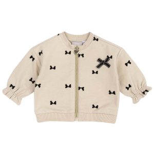 FELPA CON ZIP CHICCO BAMBINA BEIGE