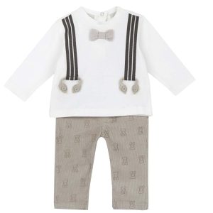 COMPLETINO T-SHIRT+PANTALONE CHICCO BAMBINO BIANCO