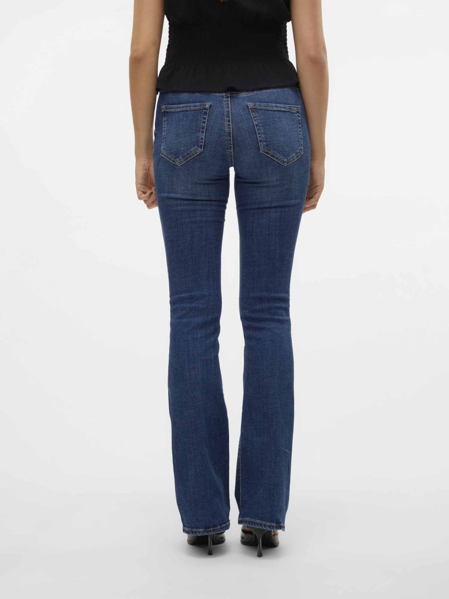 Jeans Vero Moda Vmflash mid rise flared unisex blu scuro - immagine 4