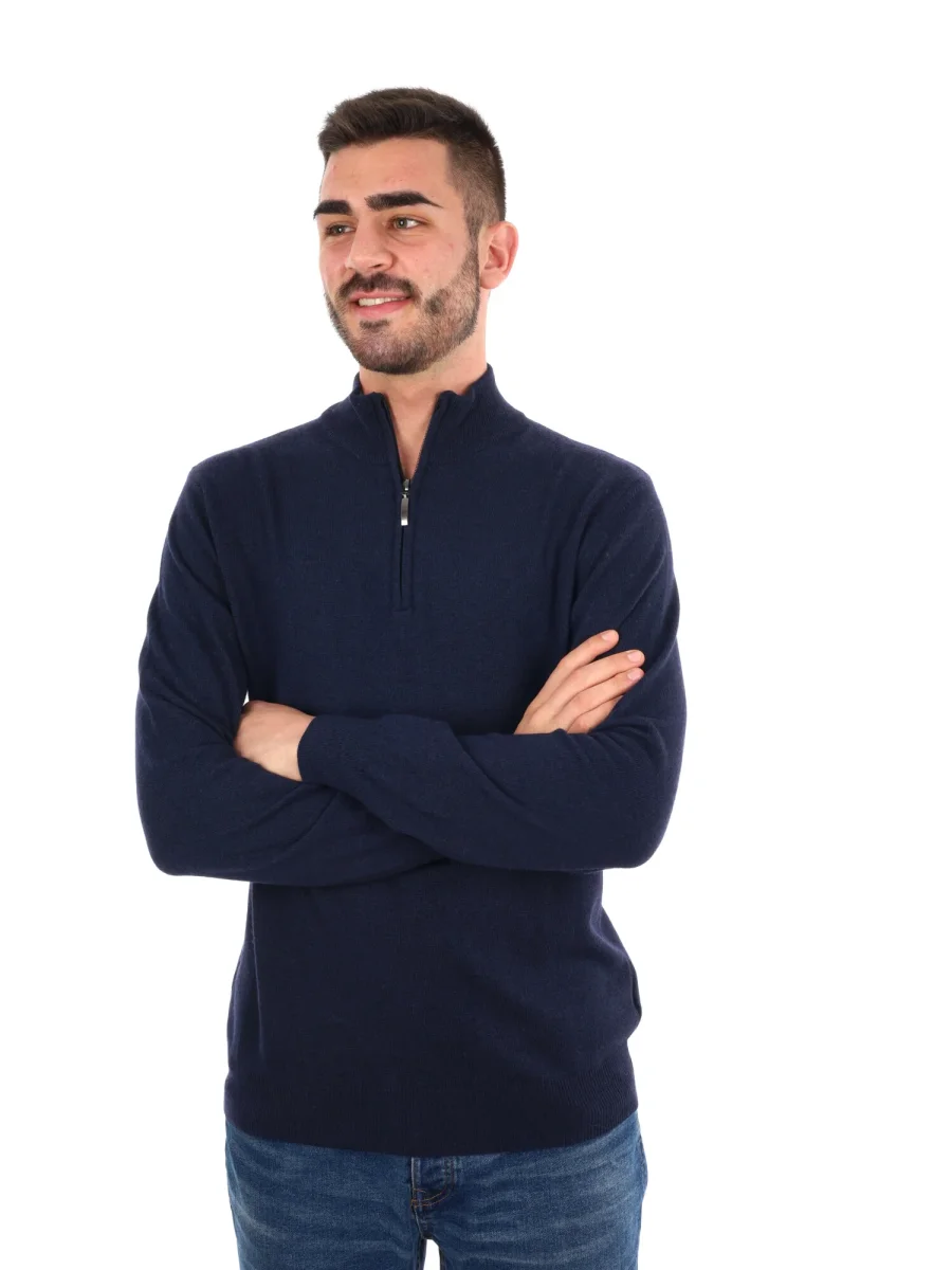 MAGLIA MEZZA ZIP FB UOMO BLU - immagine 3