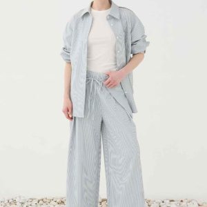 Eleh pantaloni celeste a righe