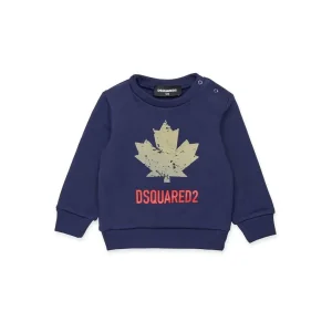 Dsquared 2 felpa kids blu con logo giallo