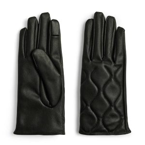 Pieces guanti nero in pelle