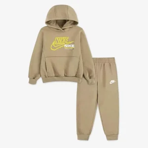 Nike coordinato kids beige con logo giallo