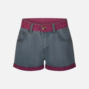 Marc Ellis shorts kids in jeans con orli fucsia