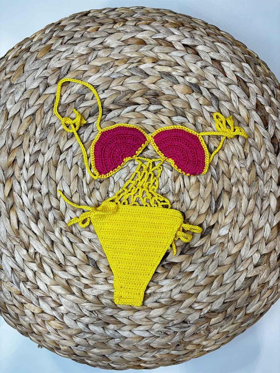 Island Coco costume kids giallo trikini - immagine 3