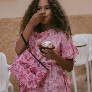 4Giveness Antibes kaftano kids rosa a bandana