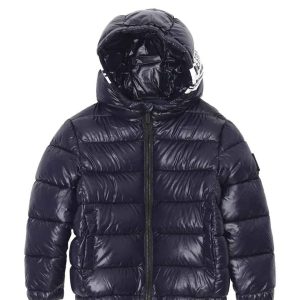 Refrigue piumino kids blu con grafica sul cappuccio