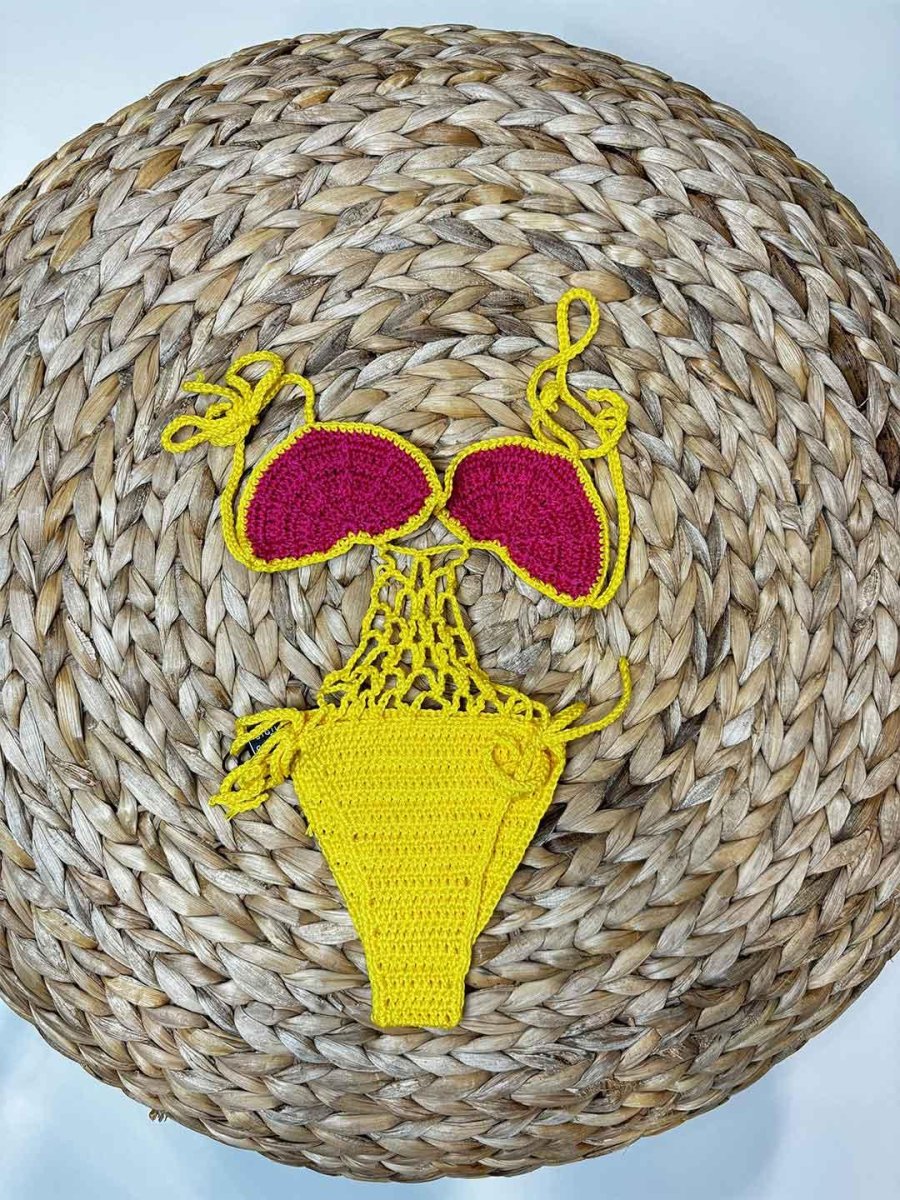 Island Coco costume kids giallo trikini - immagine 2